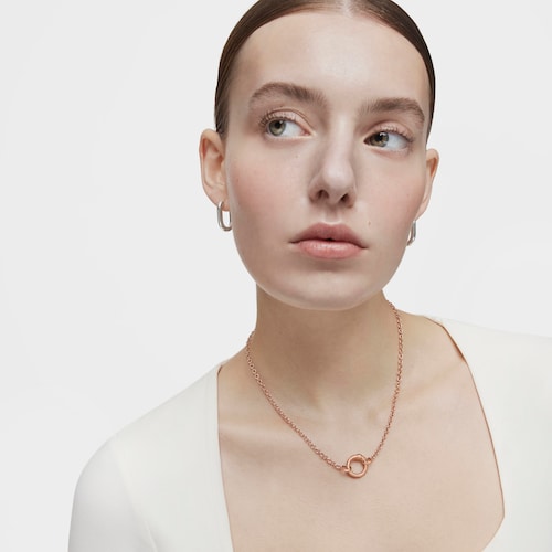 Gargantilla con baño de oro rosa 18 kt sobre plata Hold