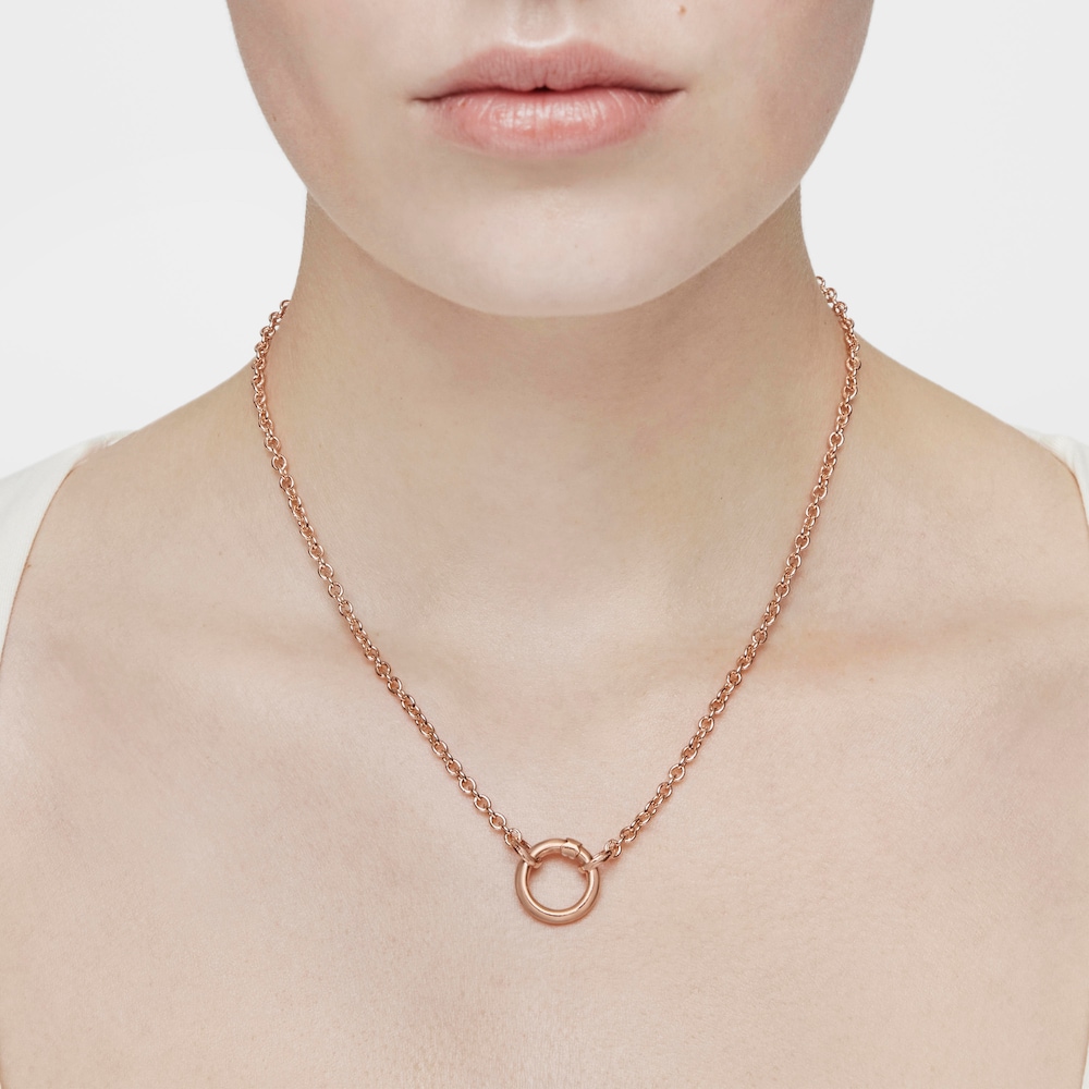 Girocollo placcato oro rosa 18 kt su supporto in argento