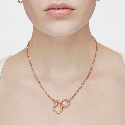 Gargantilla con baño de oro rosa 18 kt sobre plata Hold
