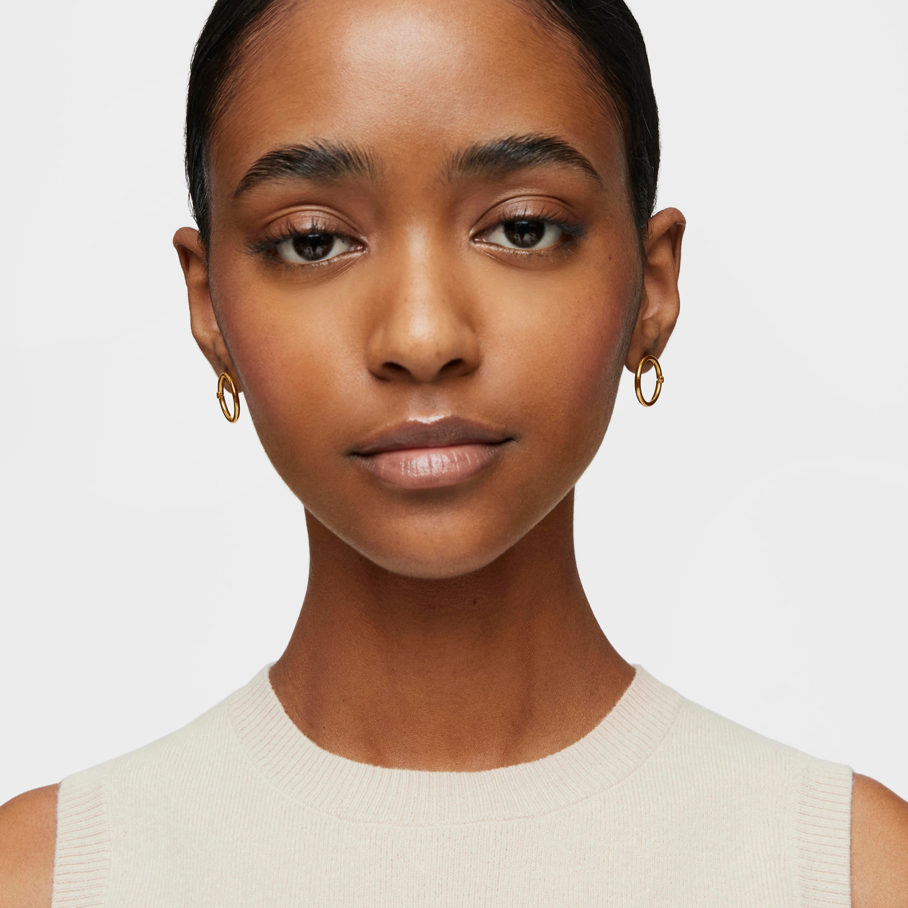 18K solid gold Hold Earrings push back