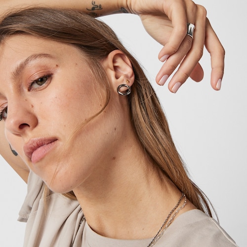 Arracades petites Hold de Plata Dark Silver