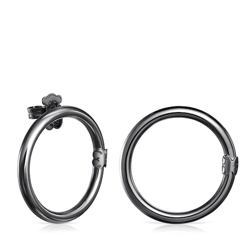 Aretes grandes Hold de Plata Dark Silver