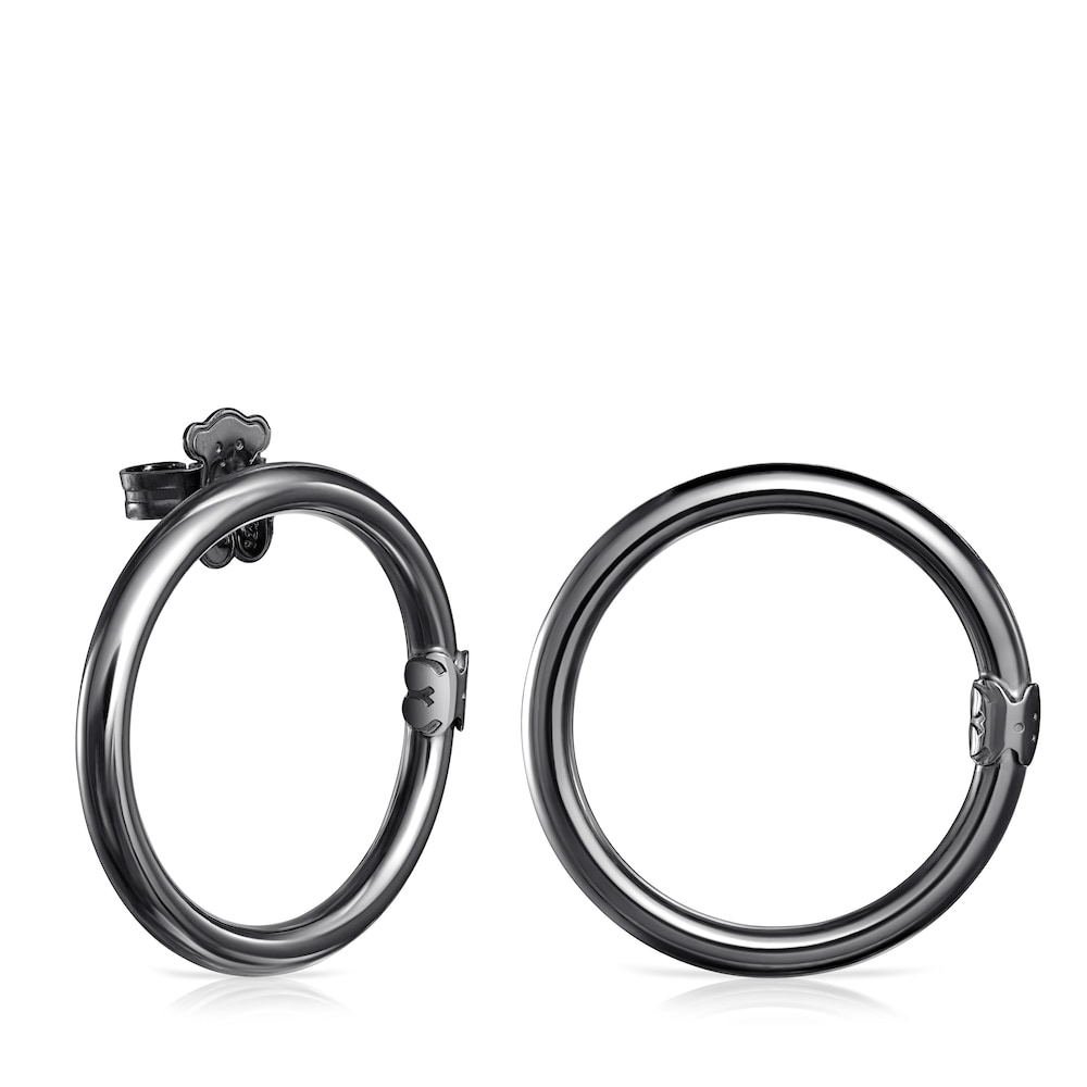 Large Dark Silver Hold earrings image number 0