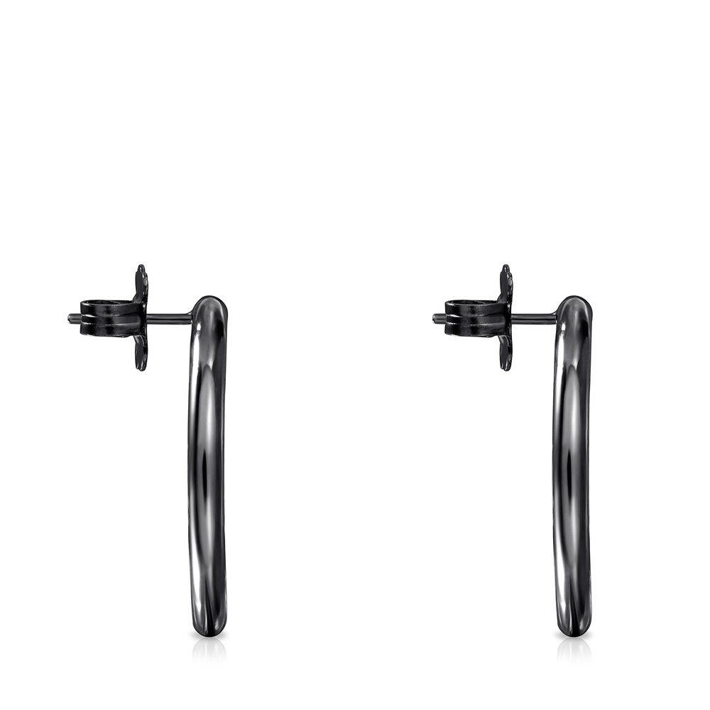 Large Dark Silver Hold earrings image number 1