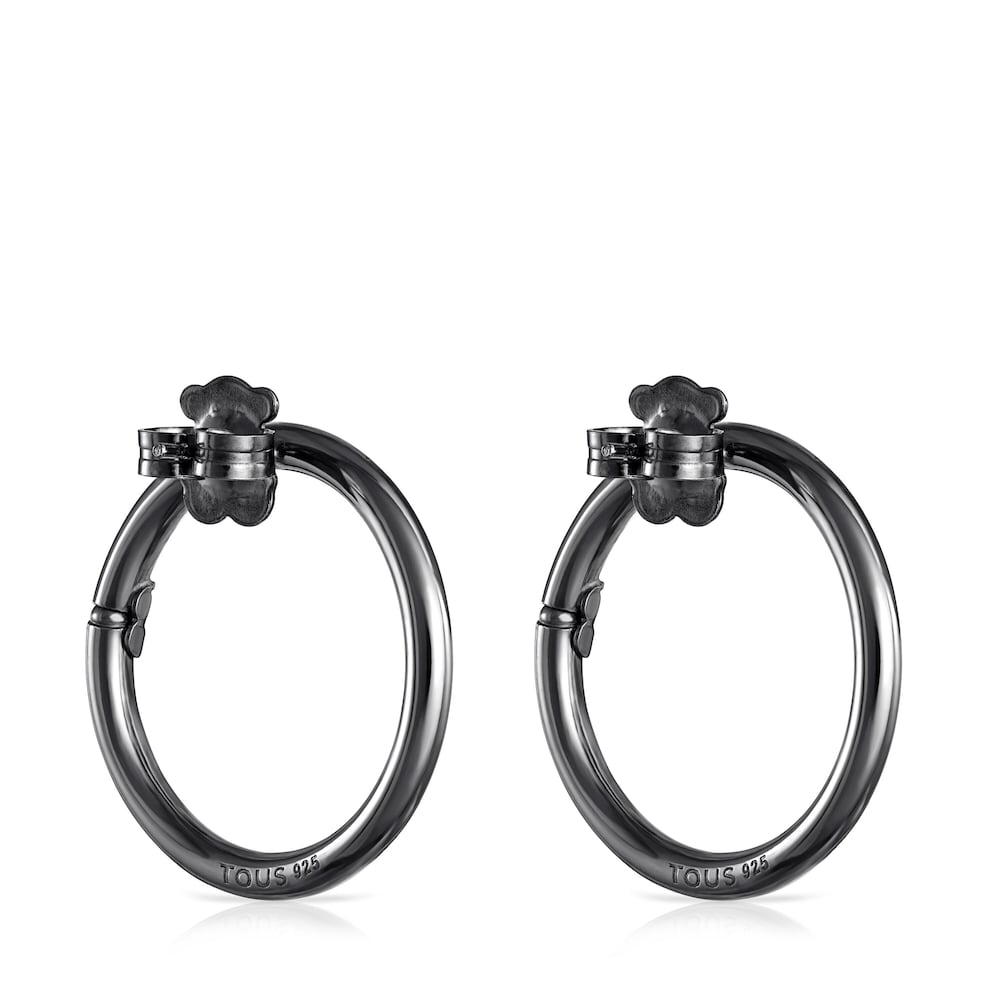 Aretes grandes Hold de Plata Dark Silver