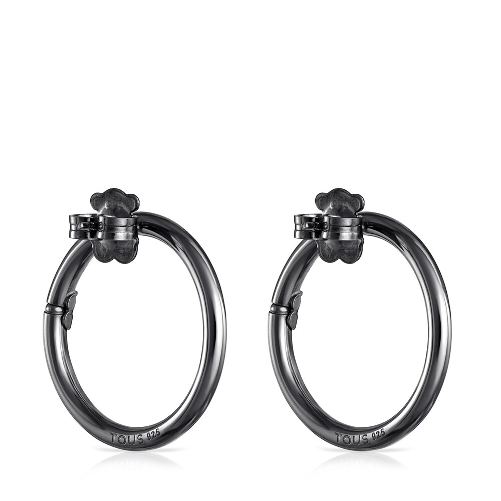 Large Dark Silver Hold earrings image number 2
