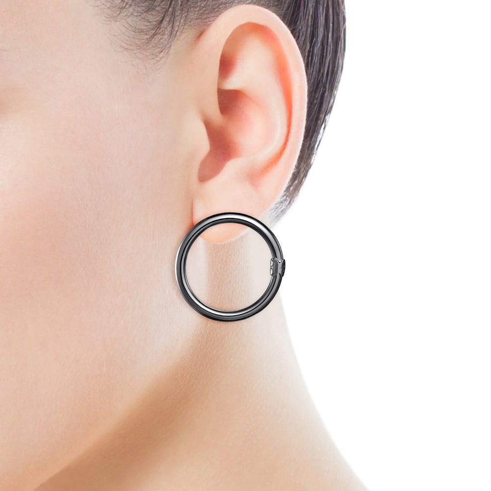 Large Dark Silver Hold earrings image number 5