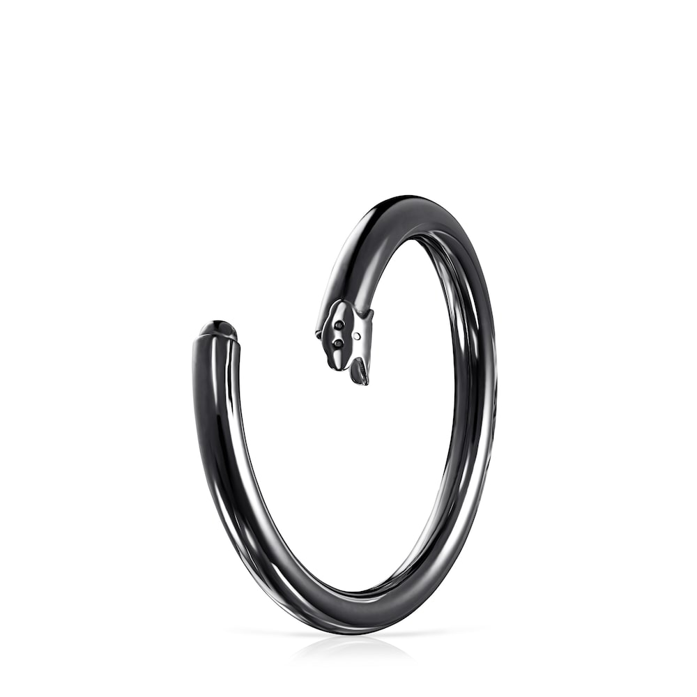 Anilla grande de plata dark silver Hold