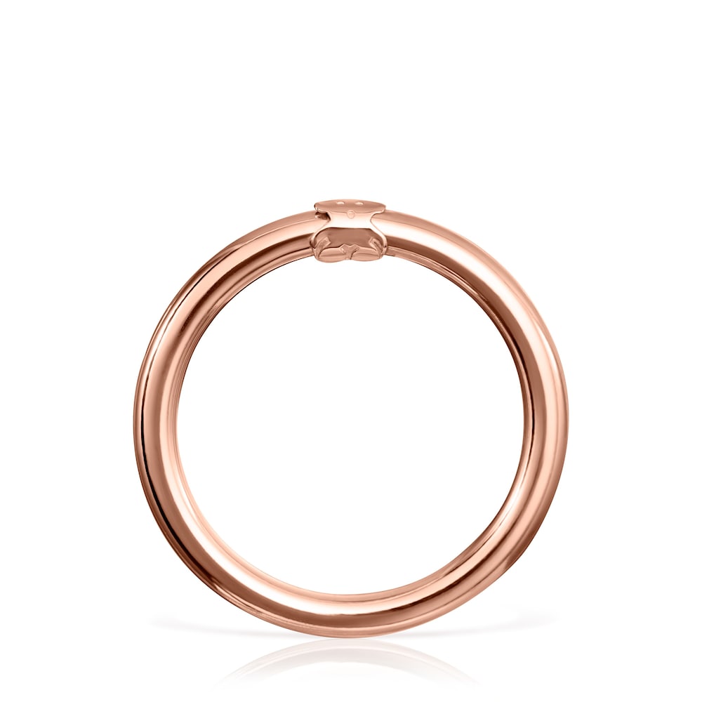 Large Rose Vermeil Silver Hold Ring