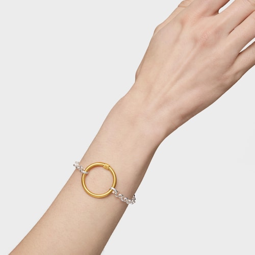 Anilla grande con baño de oro 18 kt sobre plata Hold