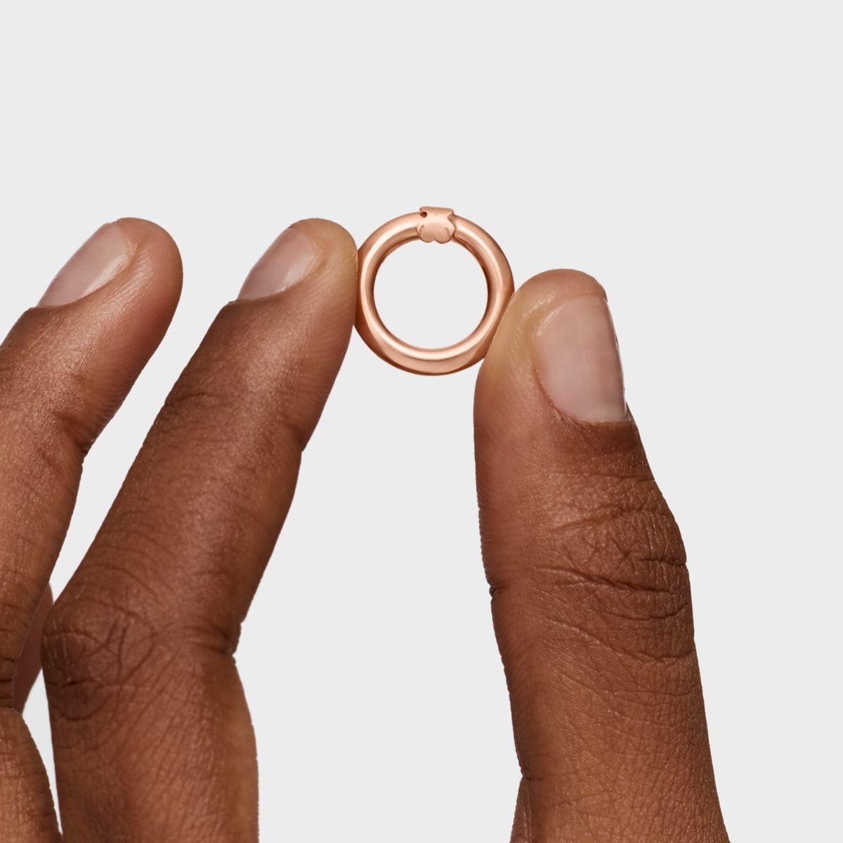 Small Rose Vermeil Silver Hold Ring