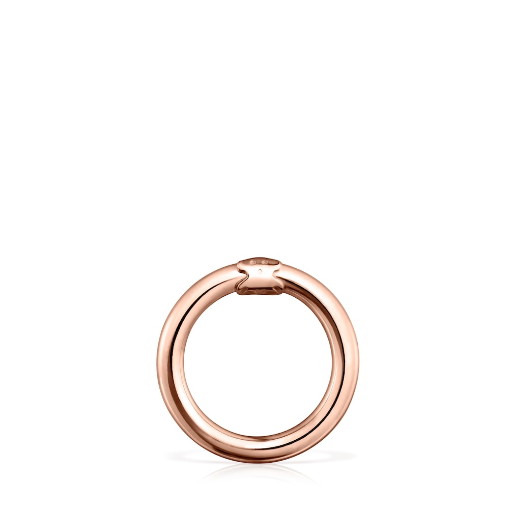 Anilla mediana con baño de oro rosa 18 kt sobre plata Hold image number 0