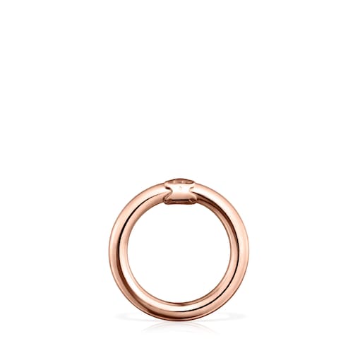 Anilla mediana con baño de oro rosa 18 kt sobre plata Hold