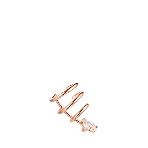Earcuff Eklat con baño de oro rosa 18 kt sobre plata y topacio image number 0