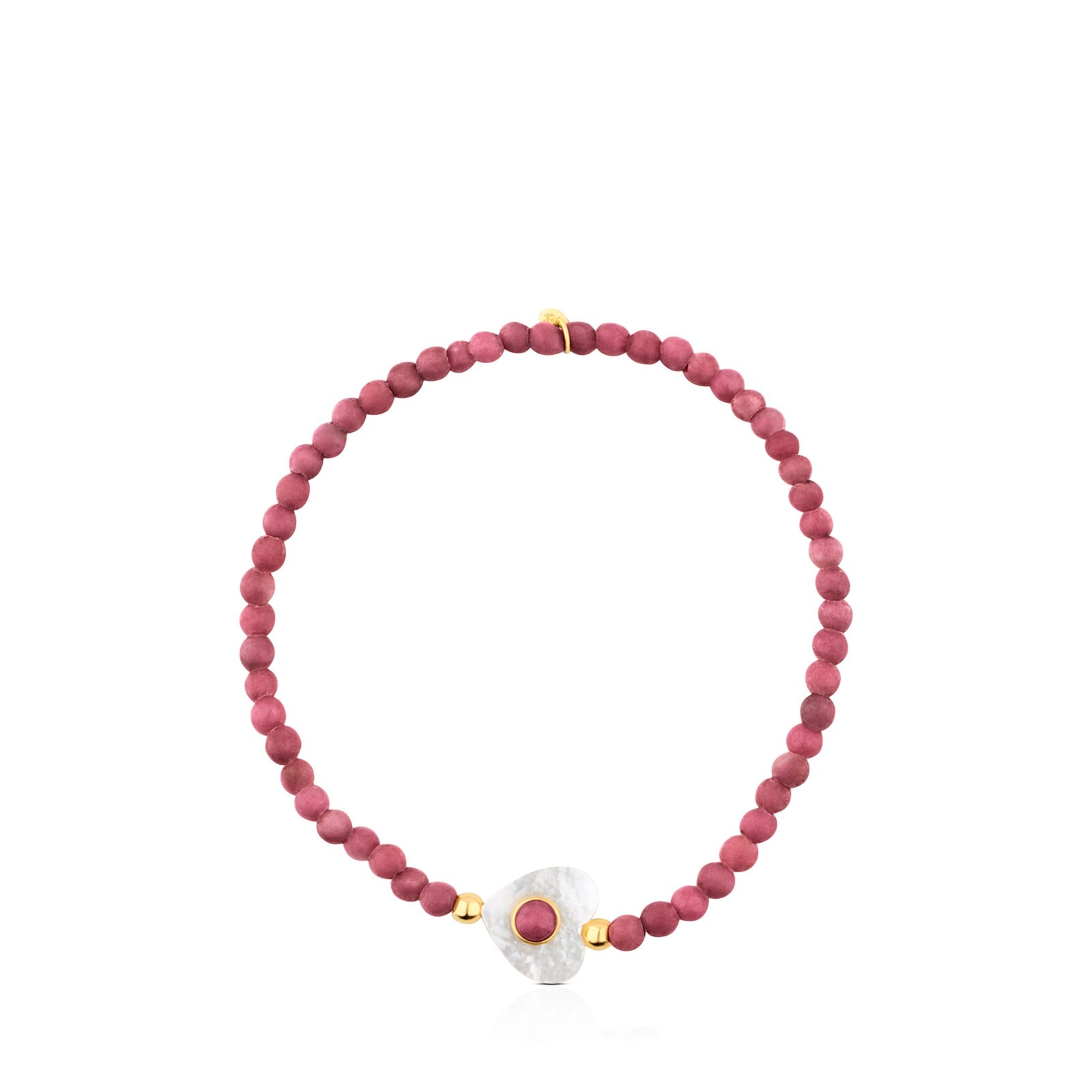 18K Solid Gold Super Power Bracelet with Chalcedony and Mother-of-pearl