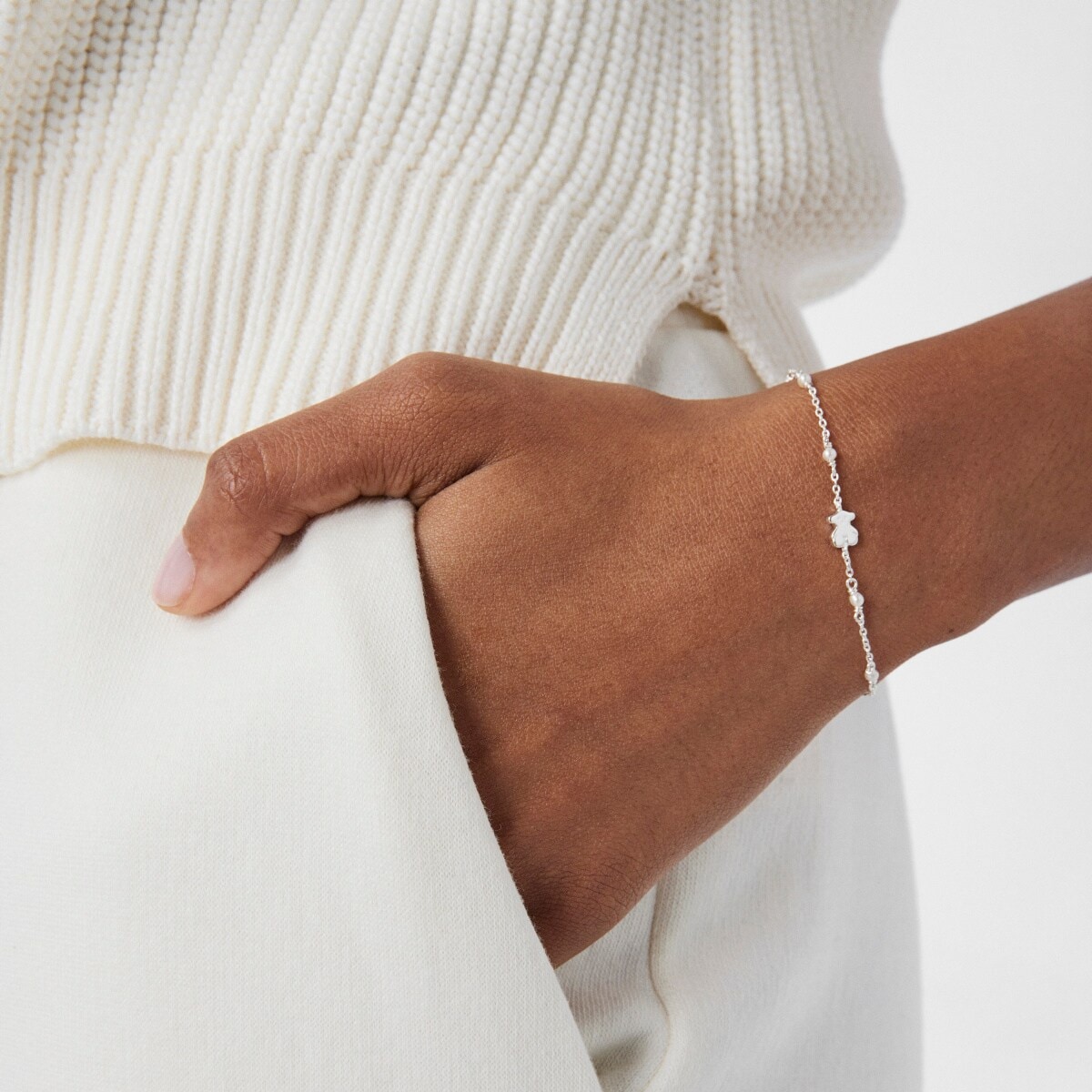 Silver Super Power Bracelet with Pearls
