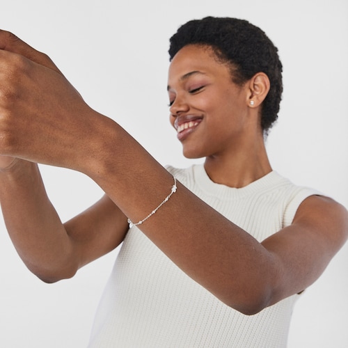 Bra&ccedil;alet Super Power de Plata amb perles cultivades de 2.5mm