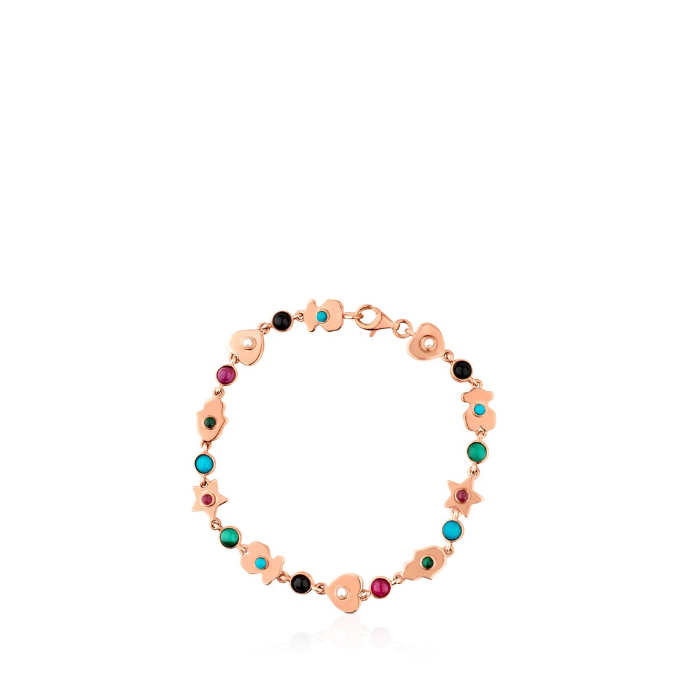 Tous Super Power - Bransoletka z r&oacute;żowego srebra Vermeil z kamieniami