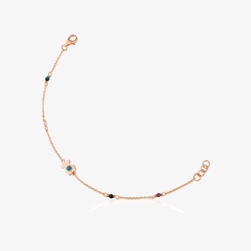 Rose 18K gold vermeil Super Power Bracelet with Gemstones