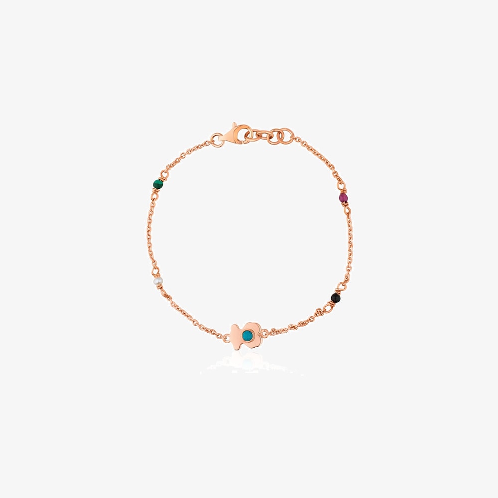 Tous Super Power - Bransoletka z r&oacute;żowego srebra Vermeil z kamieniami