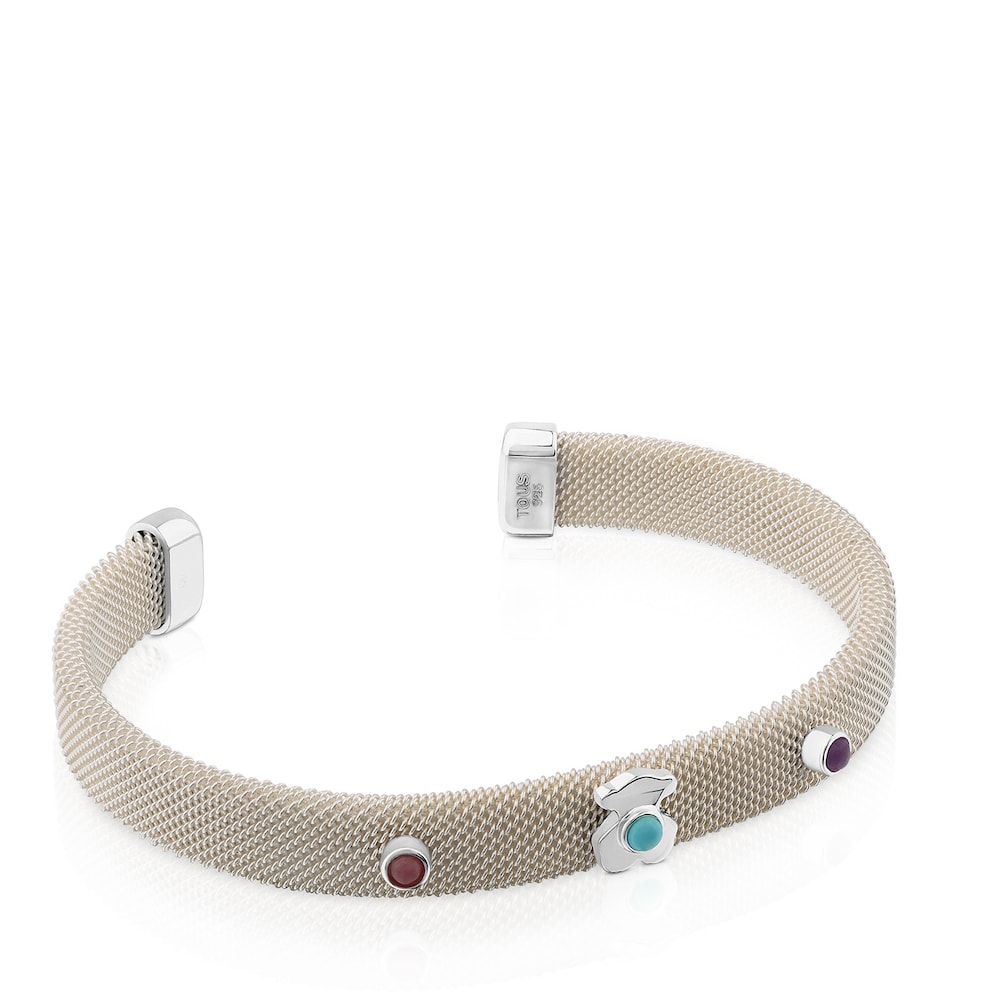 Pulseira Super Power em Prata com Pedras Preciosas