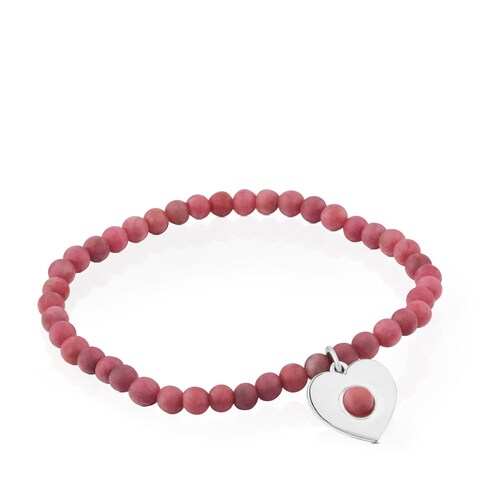 Pulsera de rodonitas con plata Super Power image number 0