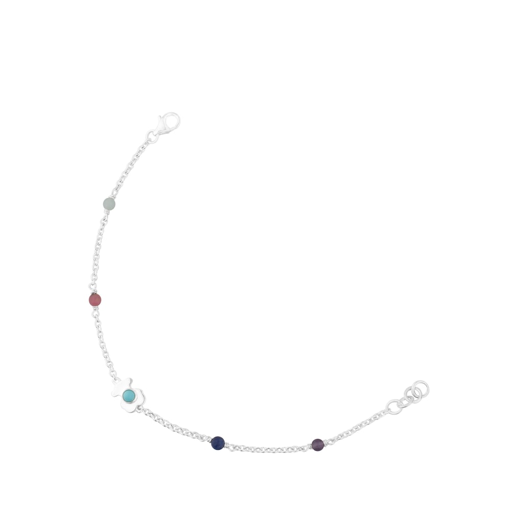 Pulsera de plata con gemas multicolor Super Power