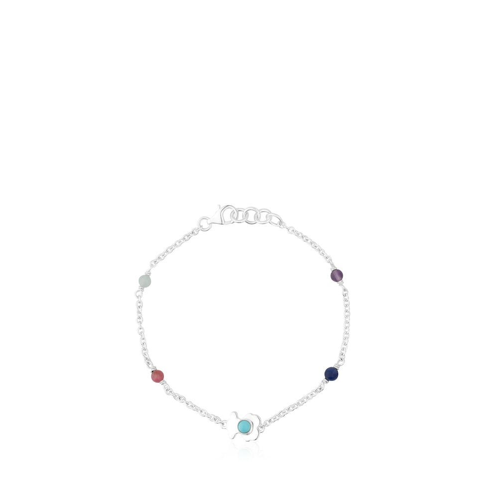 Pulsera de plata con gemas multicolor Super Power