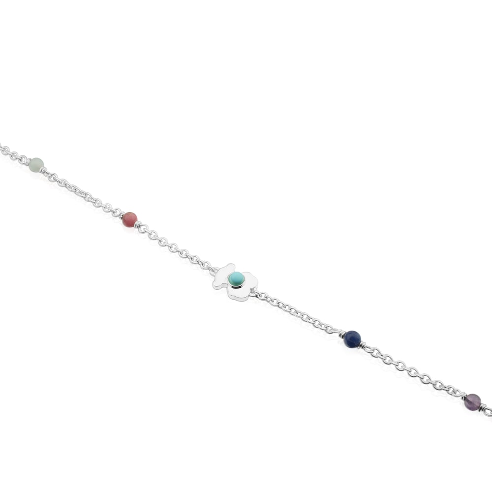 Pulsera de plata con gemas multicolor Super Power