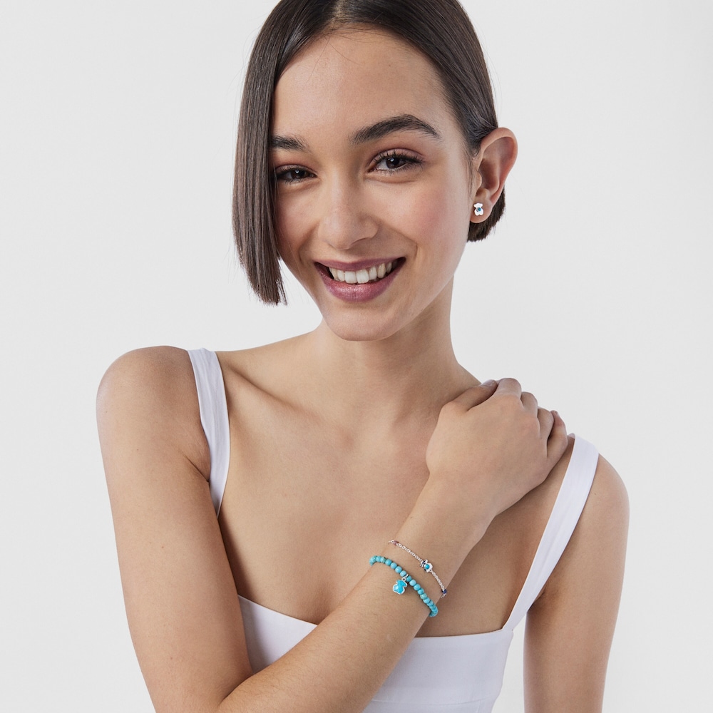 Pulsera de plata con gemas multicolor Super Power