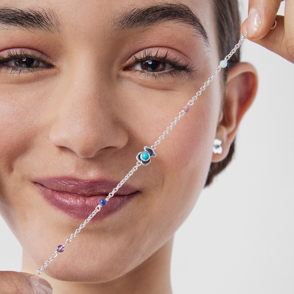 Pulsera de plata con gemas multicolor Super Power