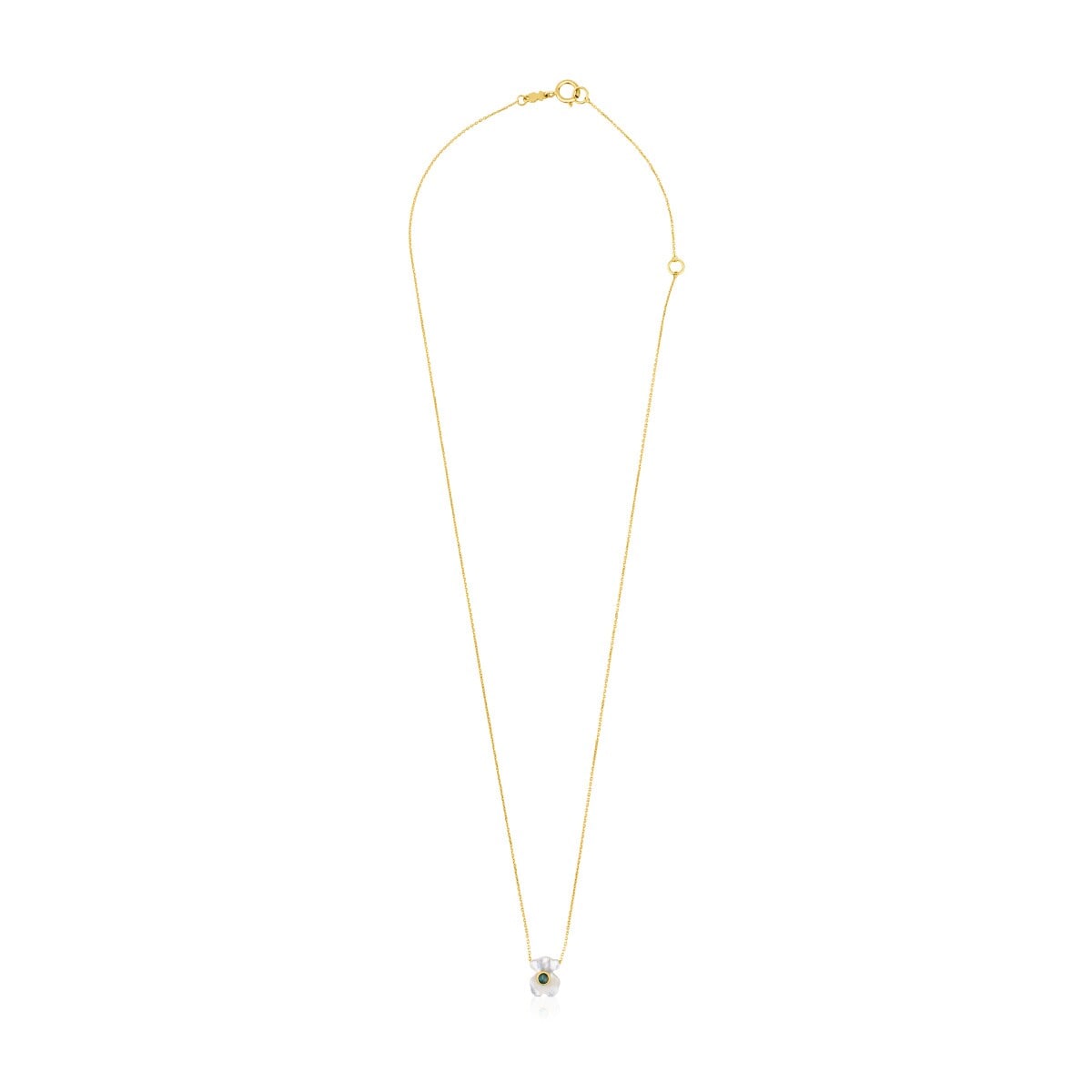 Gold Super Power Necklace with Amazonite and Mother-of-pearl