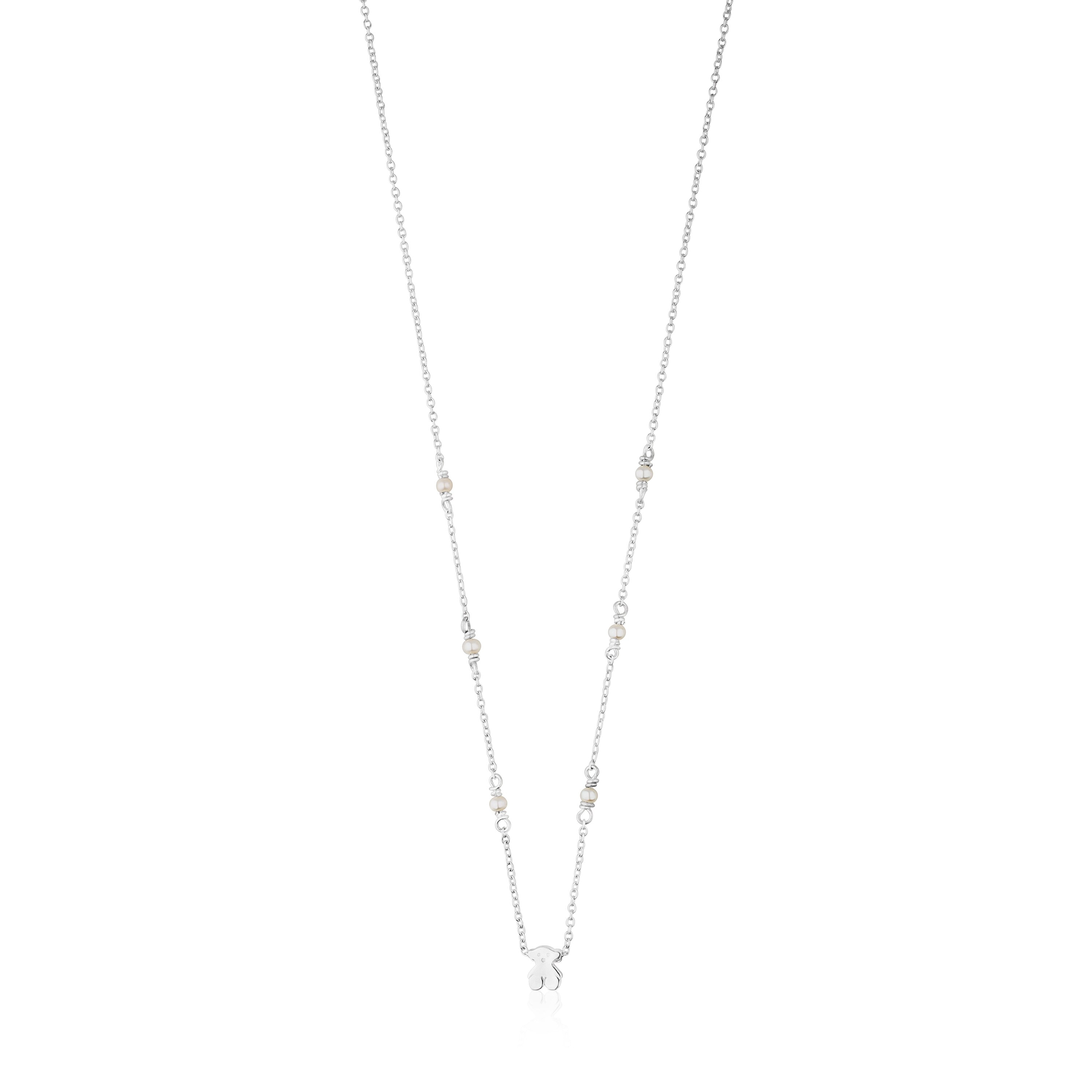 Silver Super Power Necklace with Pearls | TOUS