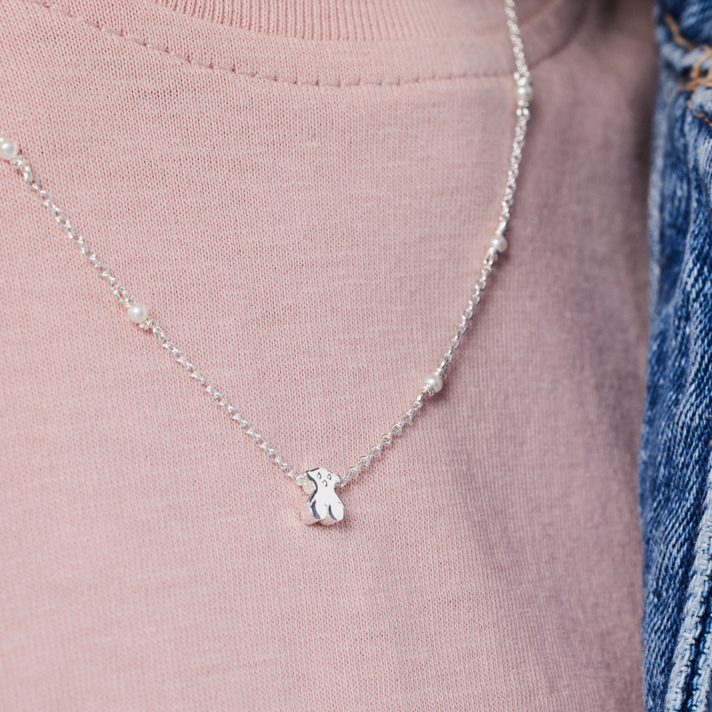 Silver Super Power Necklace with Pearls | TOUS