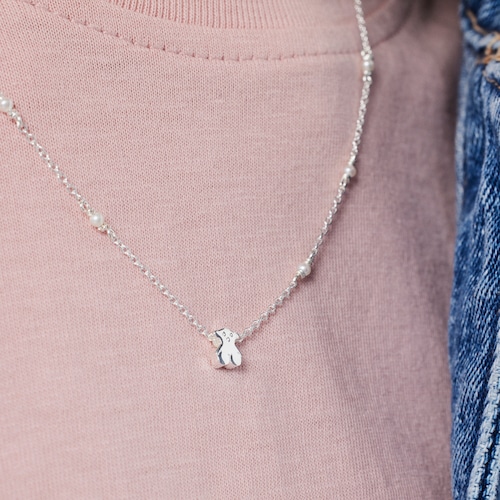 Silver Super Power Necklace with Pearls