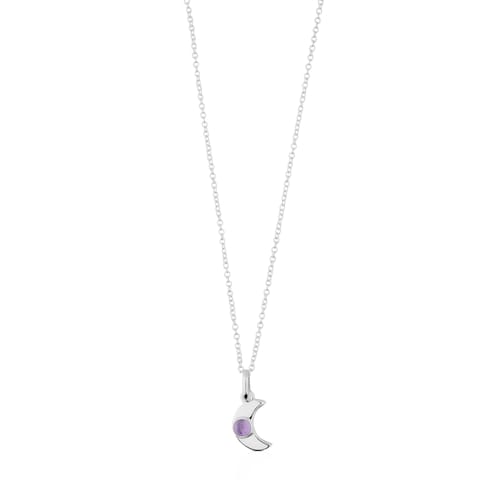 Silver Super Power Necklace with Amethyst image number 0
