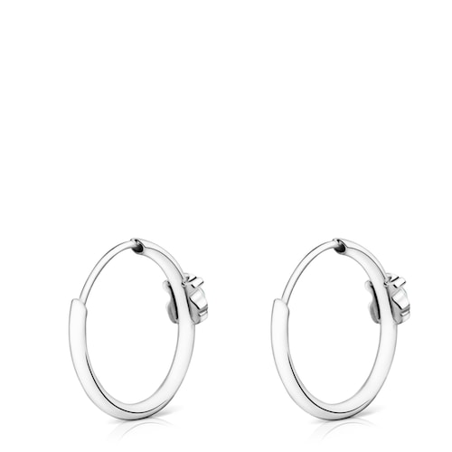 Silver TOUS Super Power hoop Earrings with Pearls