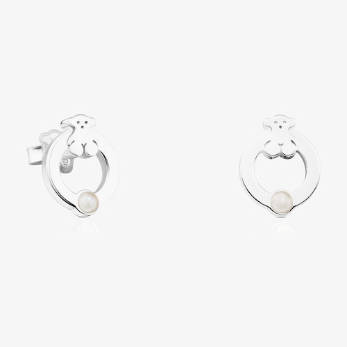 Aretes Super Power de Plata con Perla