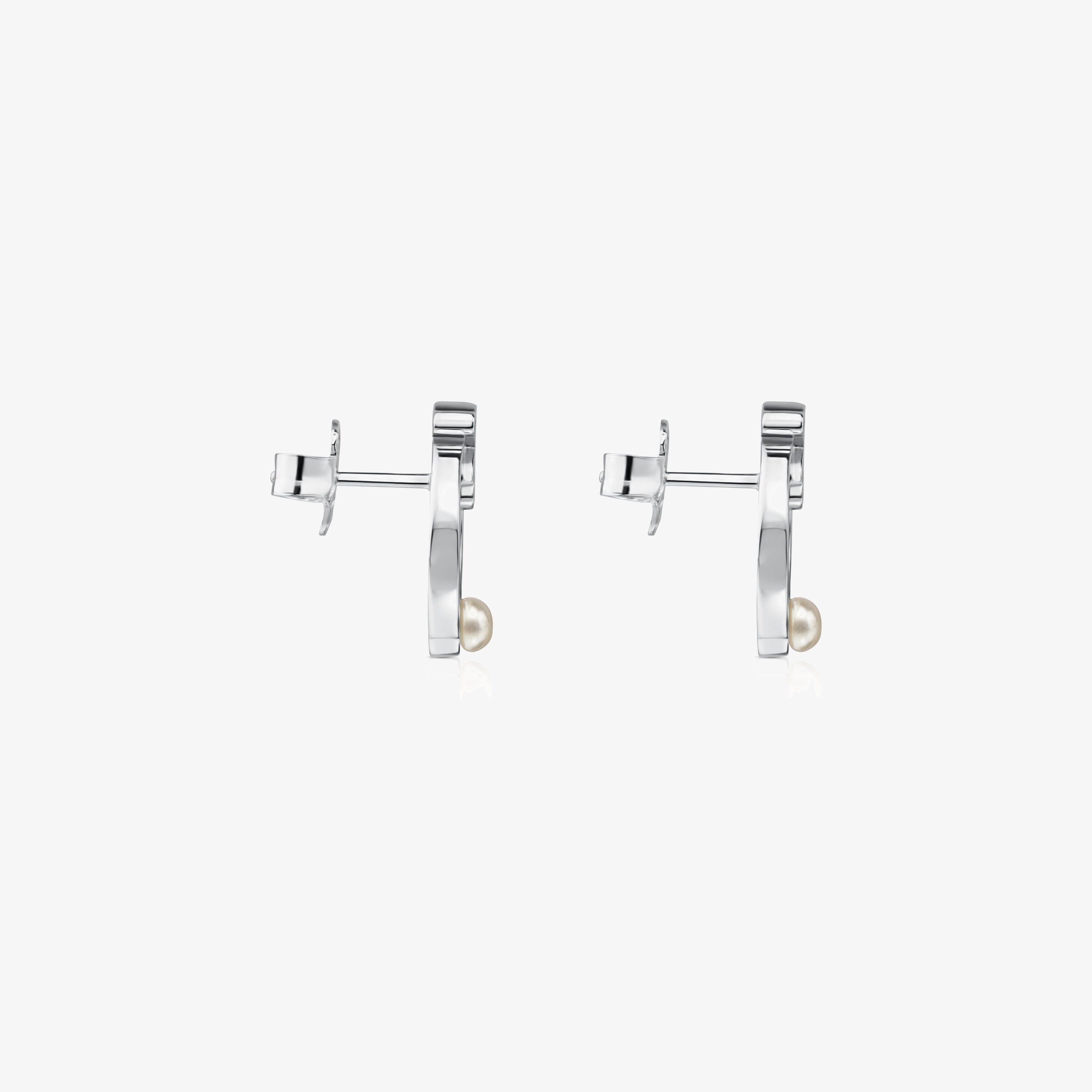 Silver TOUS Super Power Earrings with Pearls Bear motif
