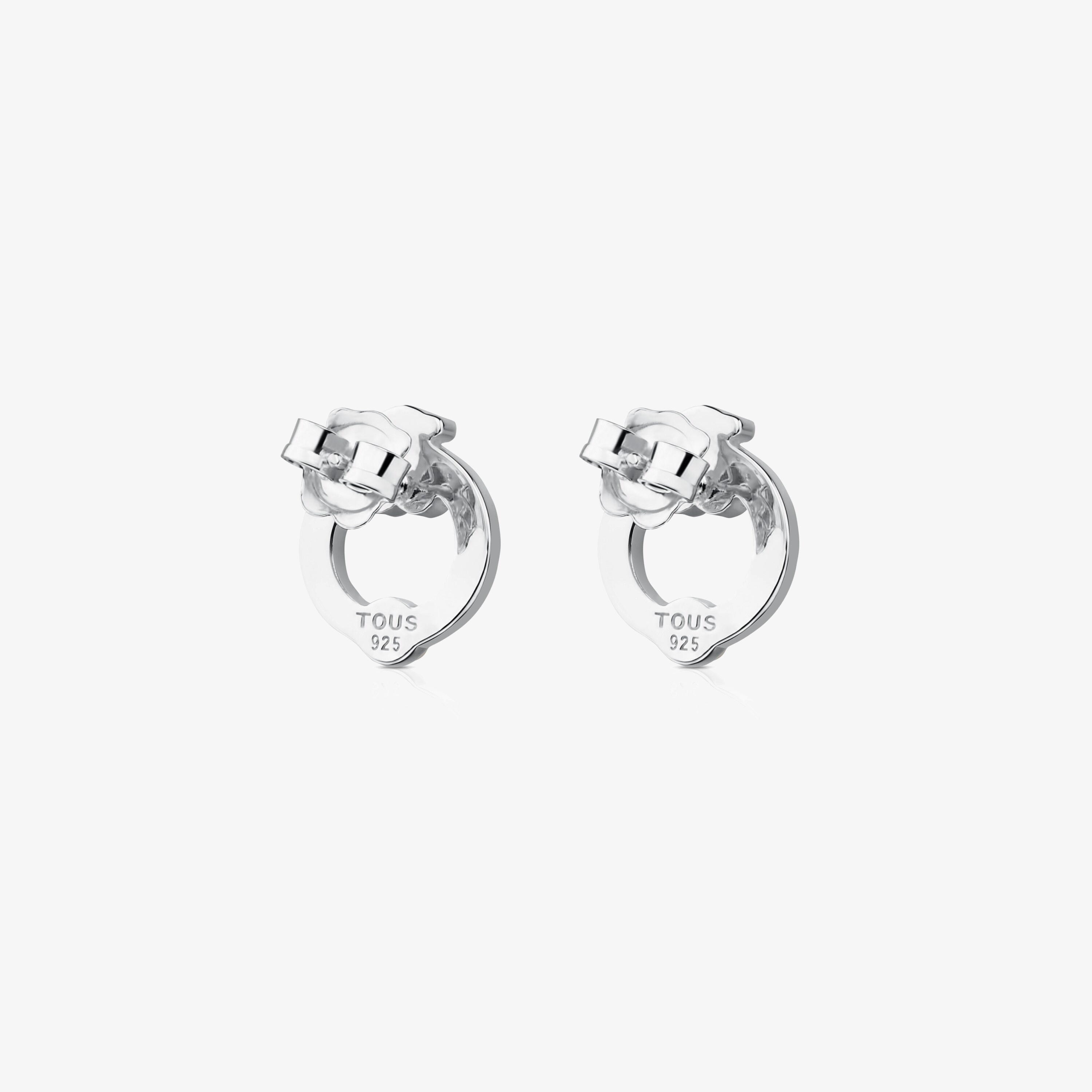 Silver TOUS Super Power Earrings with Pearls Bear motif