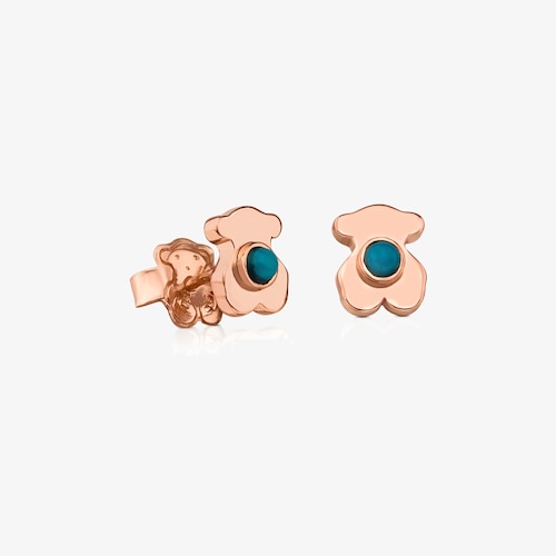 Rose 18K gold vermeil Super Power Earrings with Turquoise