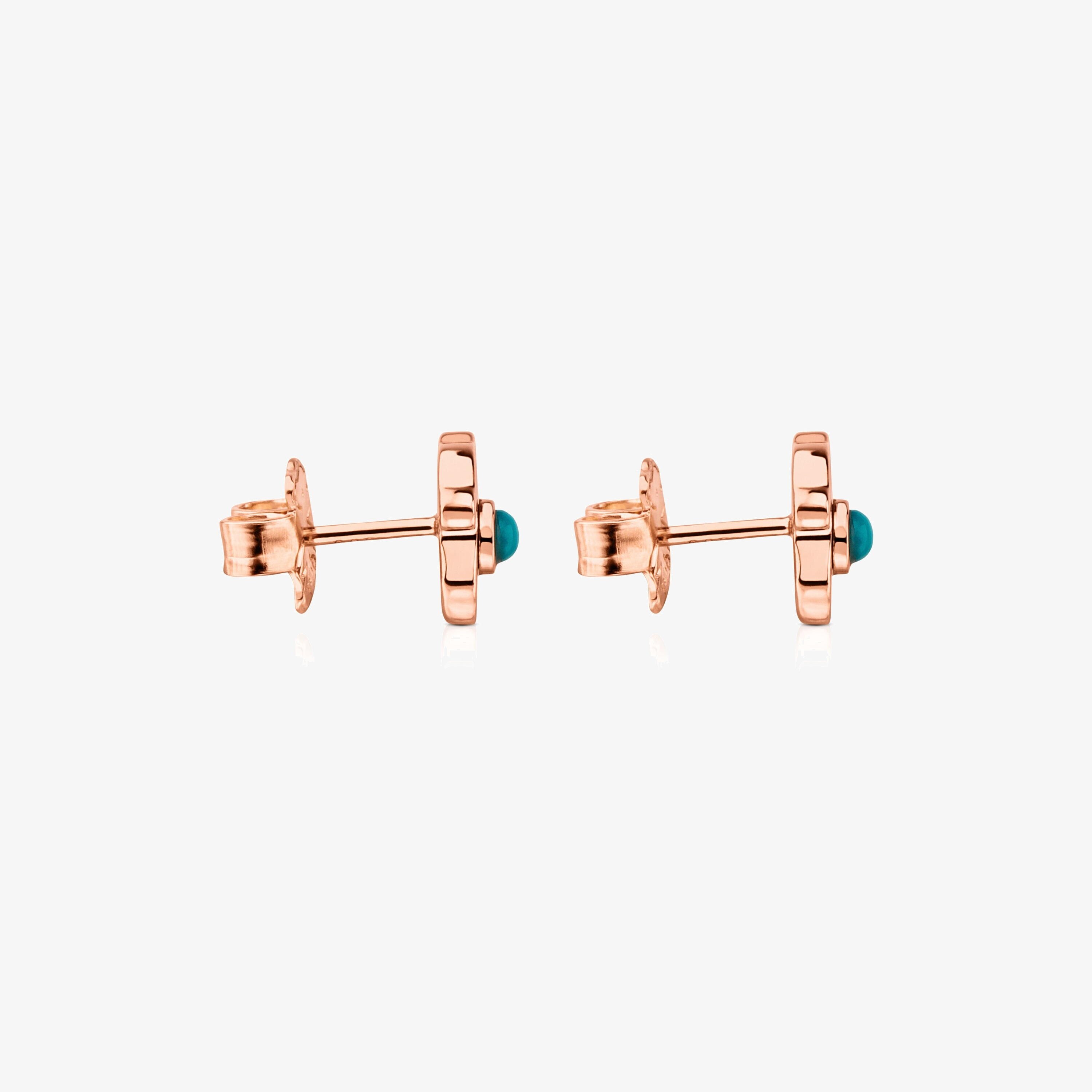 Rose 18K gold vermeil Super Power Earrings with Turquoise