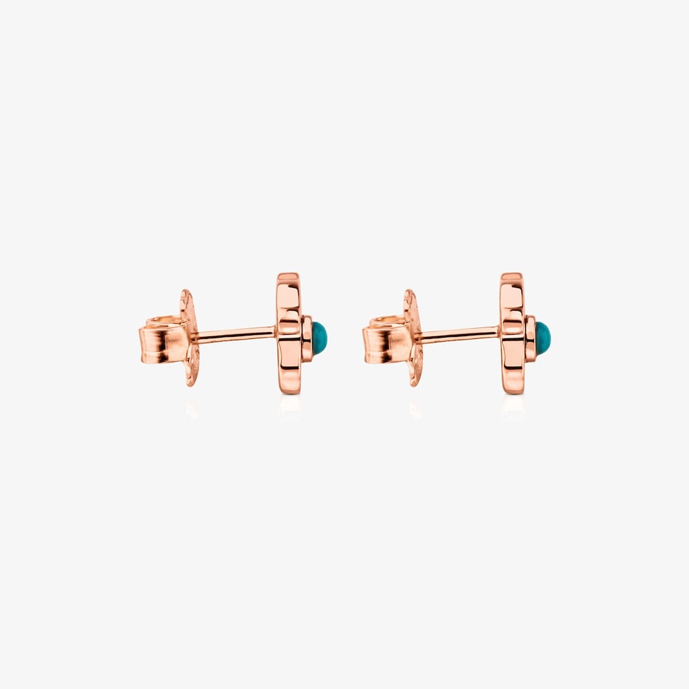 Rose 18K gold vermeil Super Power Earrings with Turquoise