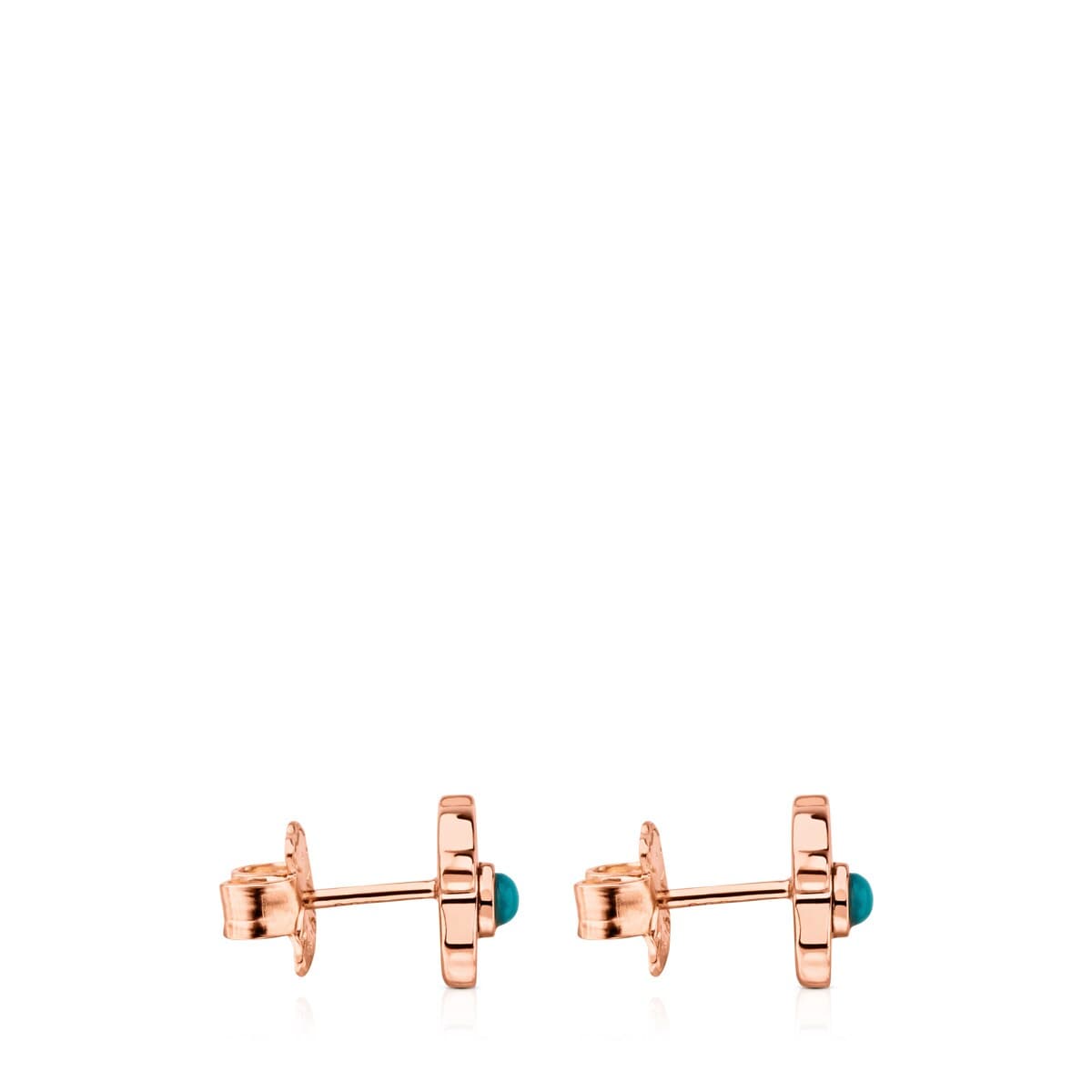 Rose Vermeil Silver Super Power Earrings with Turquoise