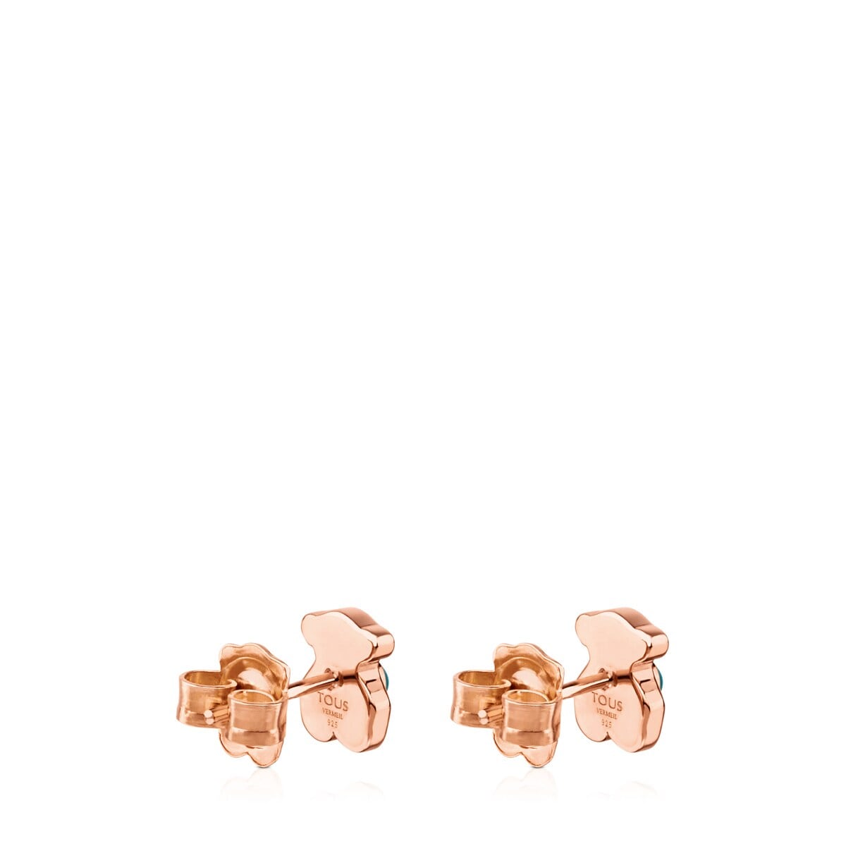 Rose Vermeil Silver Super Power Earrings with Turquoise