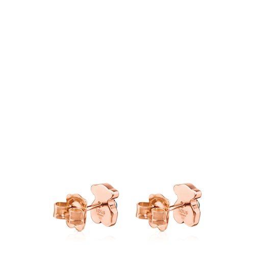 Rose Vermeil Silver Super Power Earrings with Turquoise