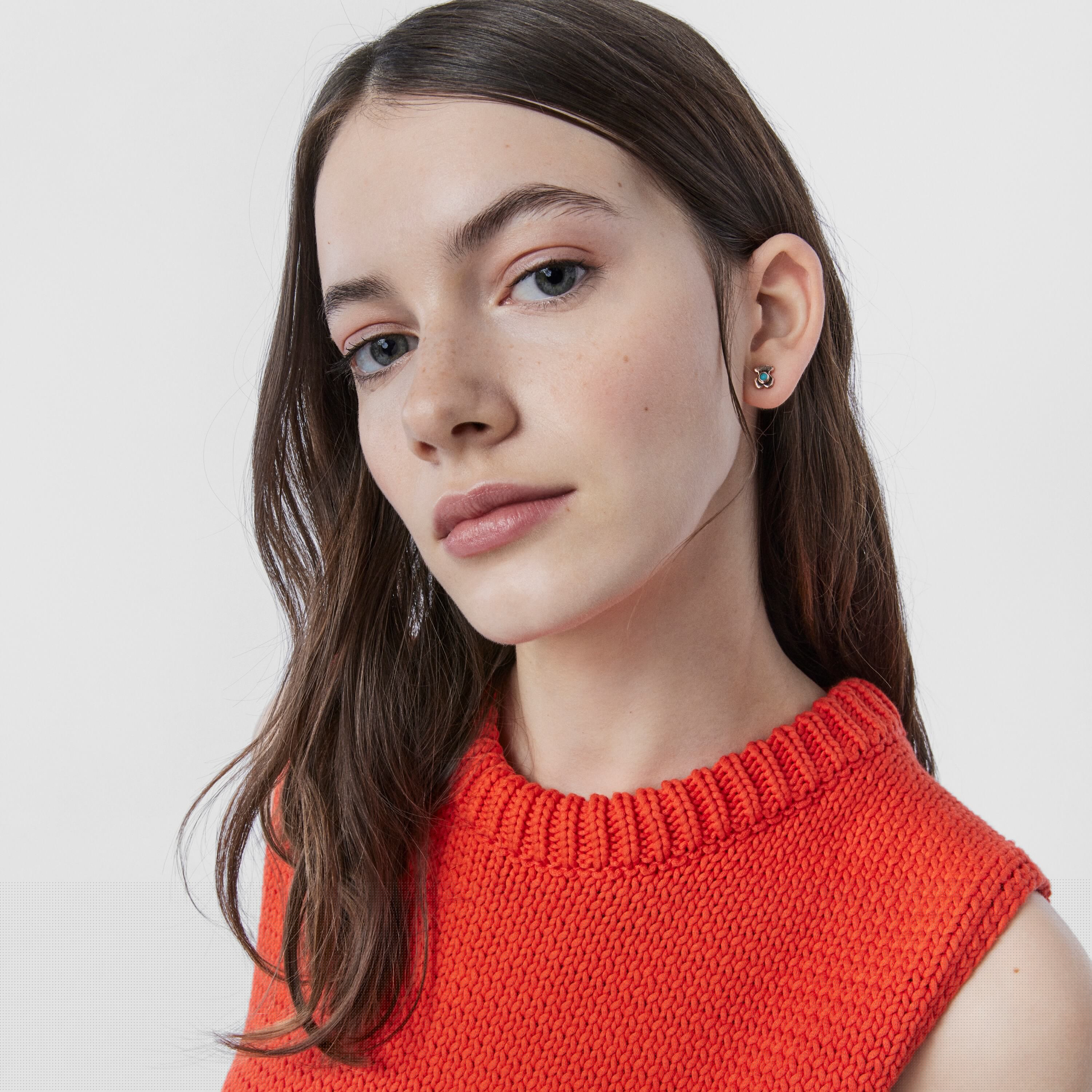 Rose 18K gold vermeil Super Power Earrings with Turquoise