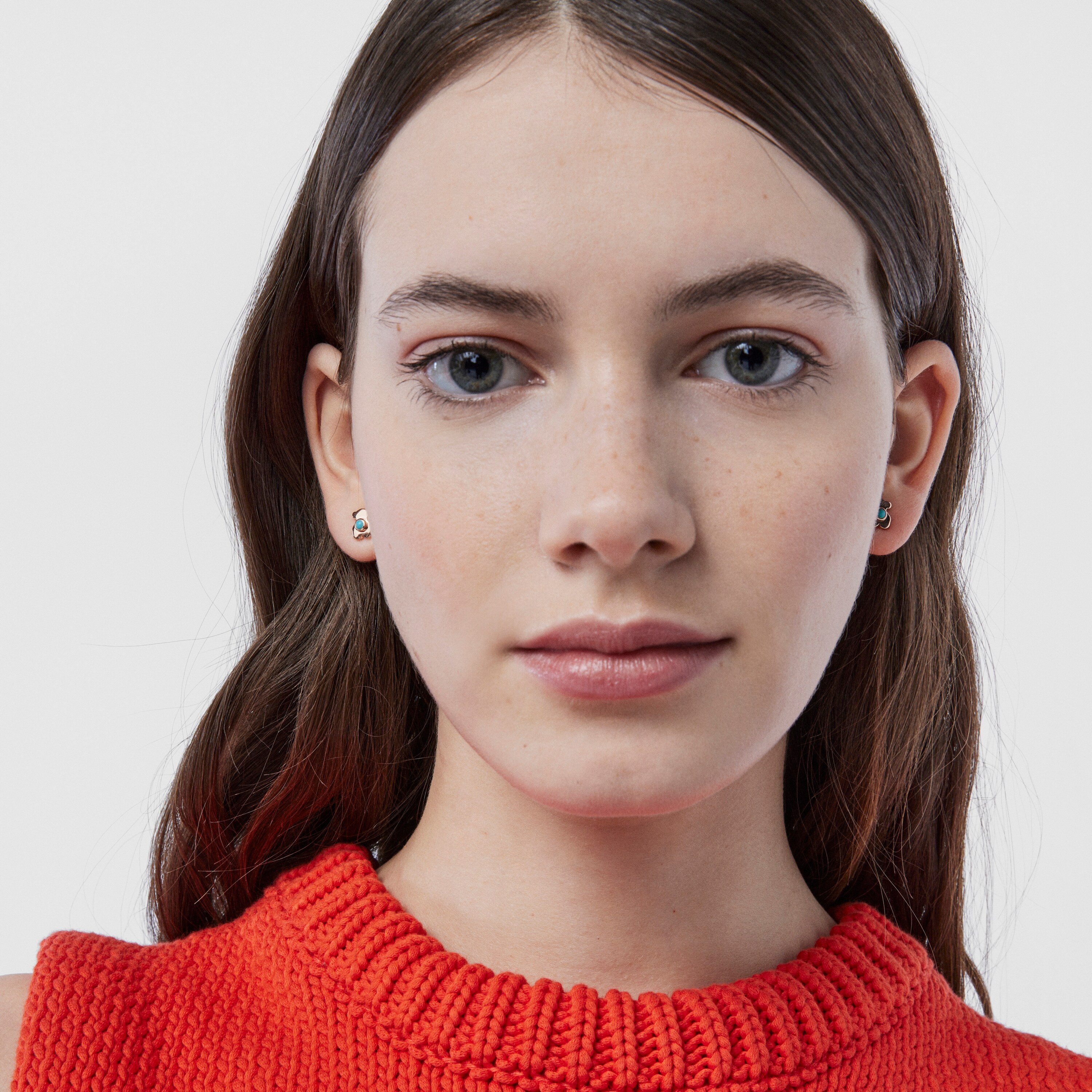 Rose 18K gold vermeil Super Power Earrings with Turquoise