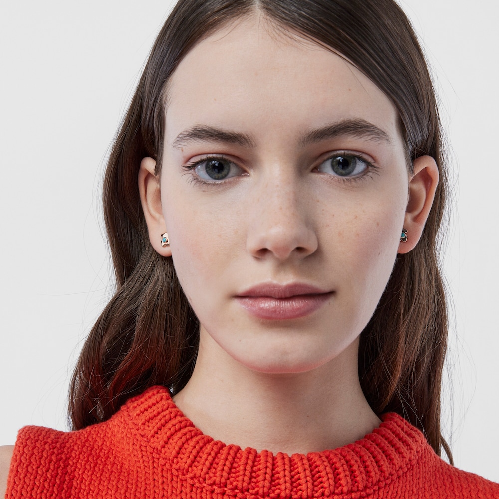 Rose 18K gold vermeil Super Power Earrings with Turquoise