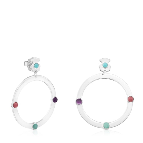 Pendientes de plata con gemas Super Power image number 0